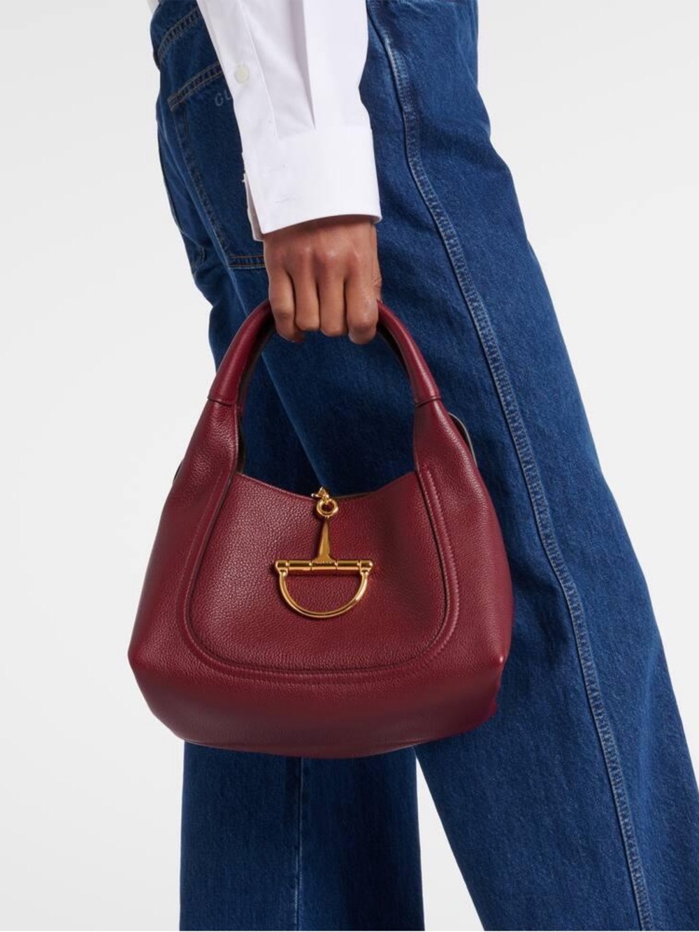 Gucci softbit Burgundy Leather Top-Handle Bag